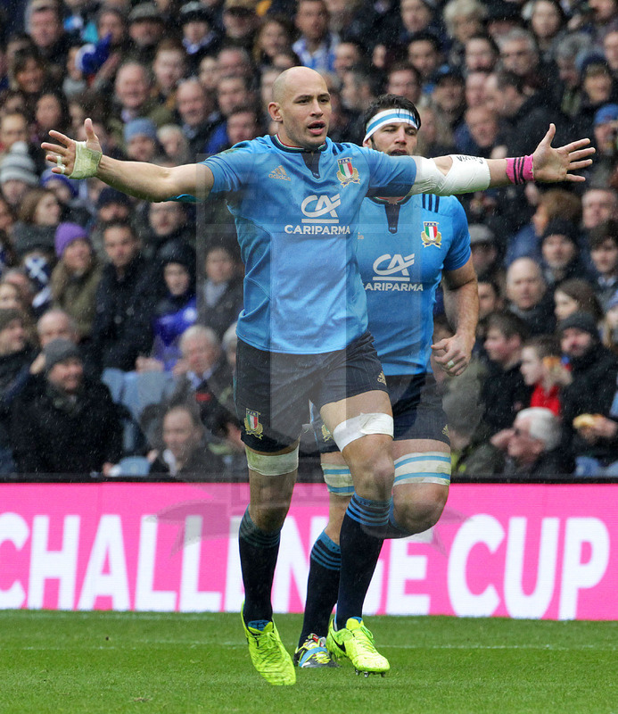 RBS Sei Nazioni 2017, Edimburgo, Murrayfield stadium 18/03/2017, Scozia v Italia, protesta di Sergio Parisse. Foto Daniele Resini/Fotosportit