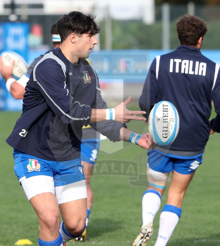 Nazionale A, Test Match 2021, Padova, stadio Plebiscito 14/11/2021, Italia A v Uruguay, warm-up, Tommaso Menoncello. Foto Daniele Resini/Fotosportit