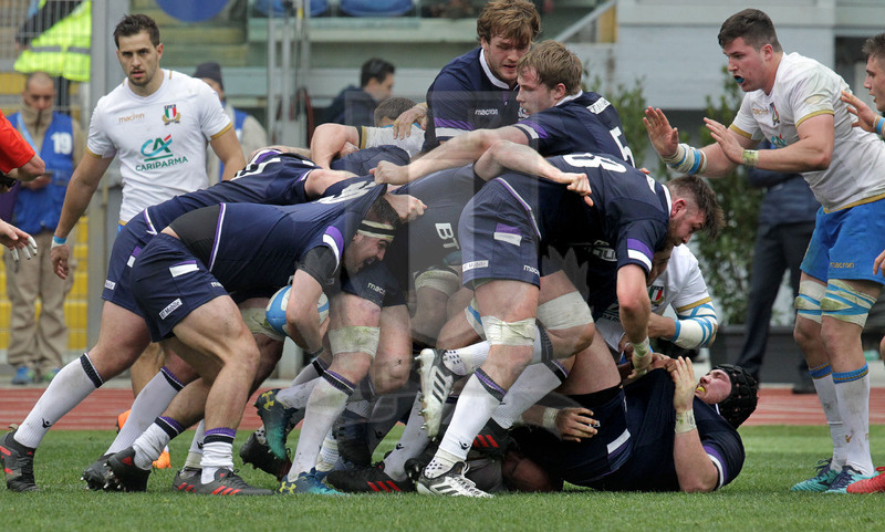 Natwest Sei Nazioni 2018, round 5, Roma stadio Olimpico 17/03/2018, Italia v Scozia, Drive scozzese. Foto Daniele Resini/Fotosportit