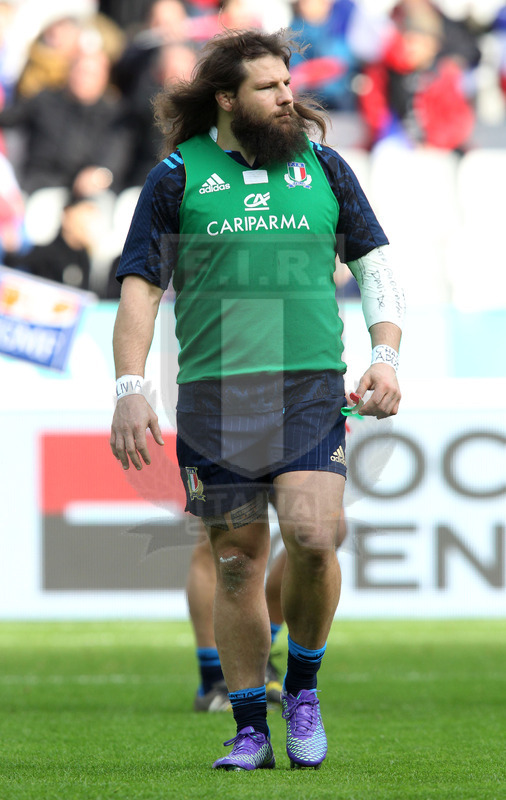 Rbs Sei Nazioni 2016, round 1, Parigi, Stade de France 06/02/2016, Francia v Italia, warm-up, Martin Castrogiovanni. Foto Daniele Resini/Fotosportit