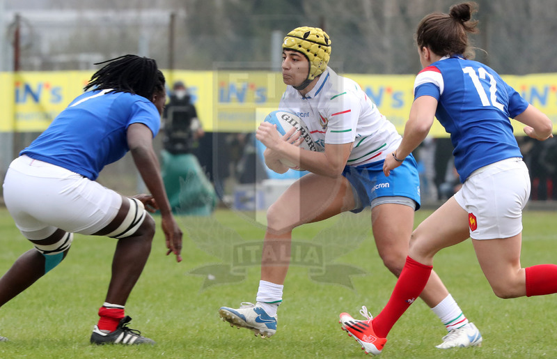 Guinness Sei Nazioni 2019 Donne, Padova, stadio Plebiscito 17/03/2017, Italia Donne v Francia Donne, Beatrice Rigoni attacca la linea. Foto Daniele Resini/Fotosportit