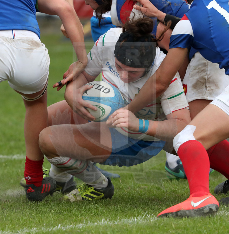 Guinness Sei Nazioni 2019 Donne, Padova, stadio Plebiscito 17/03/2017, Italia Donne v Francia Donne, Melissa Betton verso la meta. Foto Daniele Resini/Fotosportit