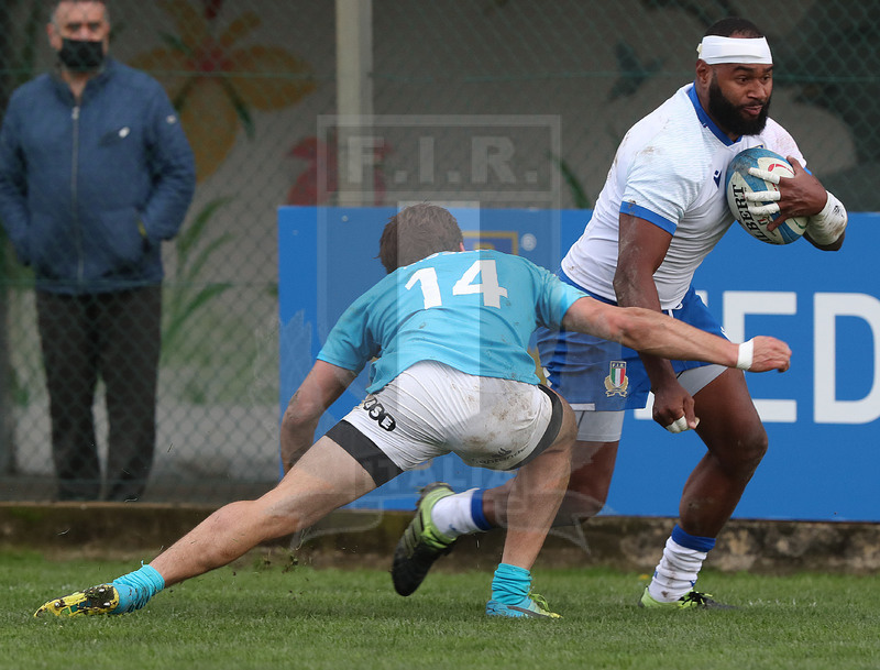 Nazionale A, Test Match 2021, Padova, stadio Plebiscito 14/11/2021, Italia A v Uruguay, un break di Ratuva Tavuyara. Foto Daniele Resini/Fotosportit
