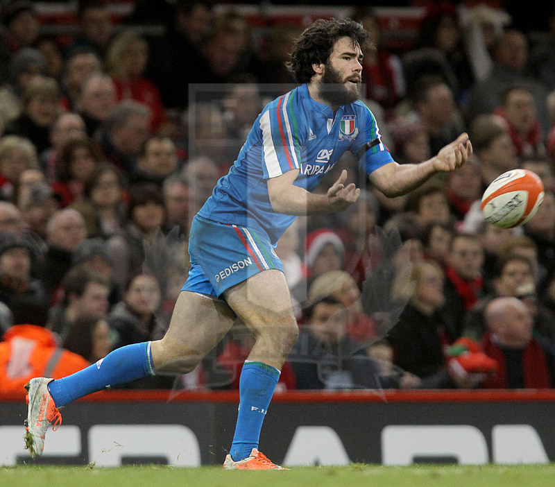 Sei Nazioni 2014, Cardiff. Millennium Stadium, 01/02/2014. Galles v Italia, Luke McLean. Foto Daniele Resini/Fotosportit