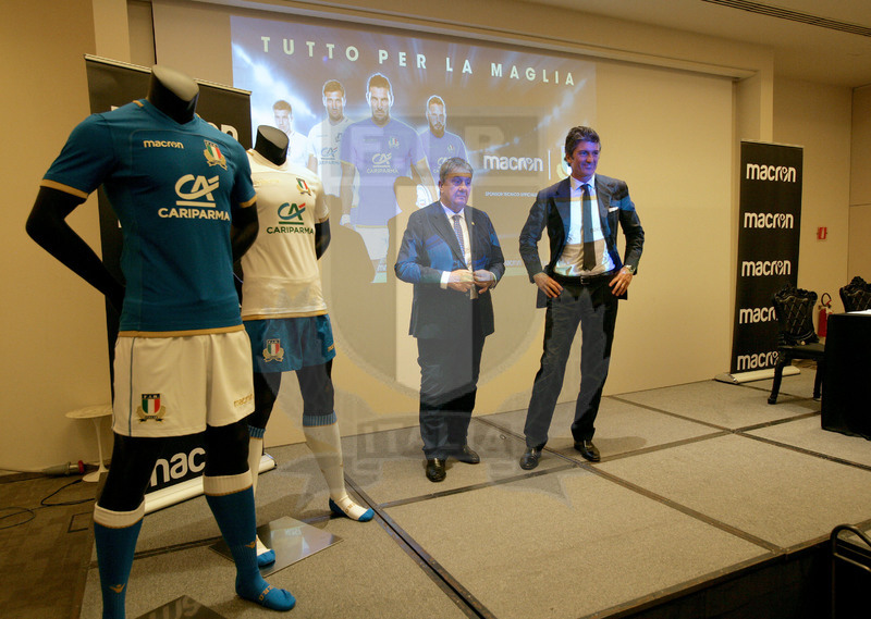 Milano, presentazione del nuovo sponsor tecnico Fir, Milano, NHOW Hotel 03/07/2017, Gianluca Pavanello, ad di Macron e il Presidente federale Alfredo Gavazzi. Foto Daniele Resini/Fotosportit