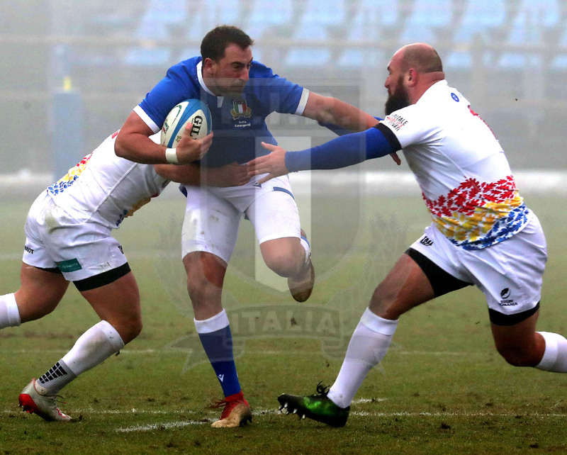 Test match, Parma, stadio Lanfranchi 18/12/2021, Italia Emergenti v Romania, Michelangelo Biondelli difende palla. Foto Daniele Resinii/Fotosportit