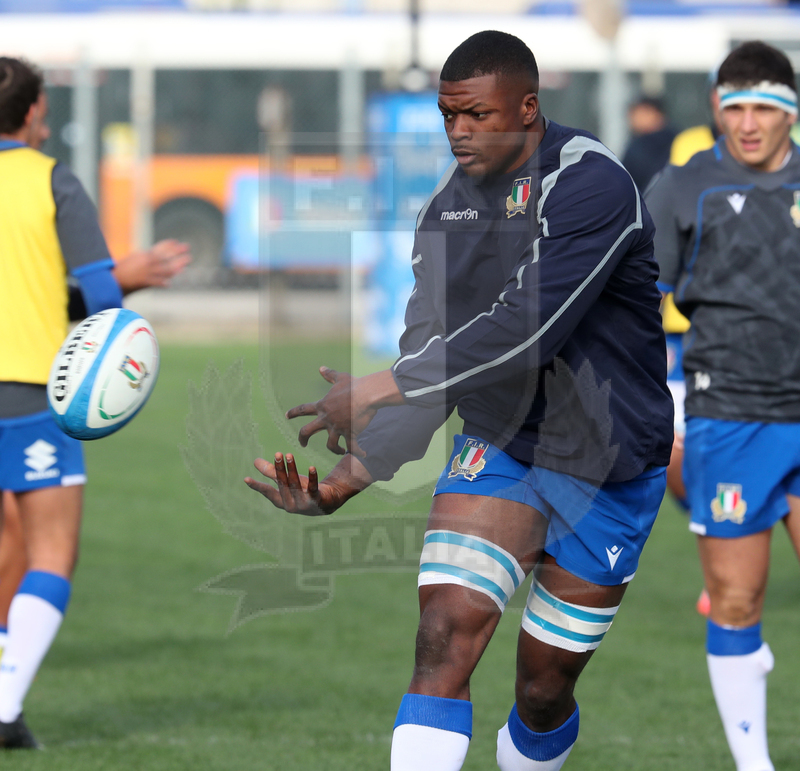 Nazionale A, Test Match 2021, Padova, stadio Plebiscito 14/11/2021, Italia A v Uruguay, warm-up, Alessandro Izekor. Foto Daniele Resini/Fotosportit