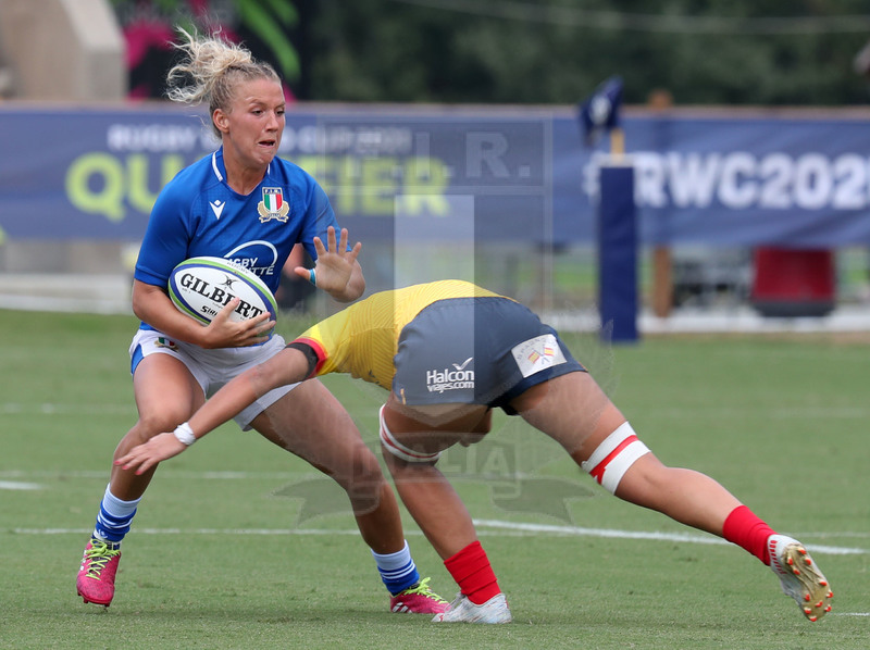 Rugby World Cup 2021 Women, Qualifier, Parma, stadio Lanfranchi 25/09/2021, Italia Donne v Spagna Donne, Veronica Madia difende palla. Foto Daniele Resini/Fotosportit