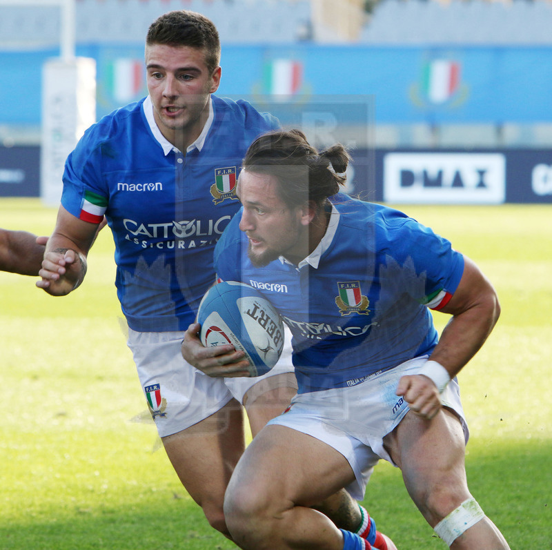 Cattolica Test Match 2018, Firenze, stadio Artemio Franchi 10/11/2018, Italia v Gorgia, Michele Campagnaro e Luca Sperandio. Foto Daniele Resini.