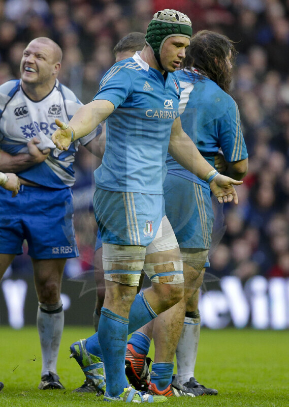 RBS 6 Nazioni 2013, Edimburgo, Murrayfield Stadium, 9-02-2013, Scozia v Italia. La delusione di Minto