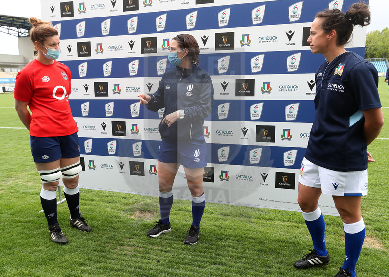Sei Nazioni Donne 2021, Parma, stadio Lanfranchi 10/04/2021, Italia v Inghilterra, il sorteggio, con Emily Scarratt e Manuela Furlan. foto Daniele Resini/Fotosportit