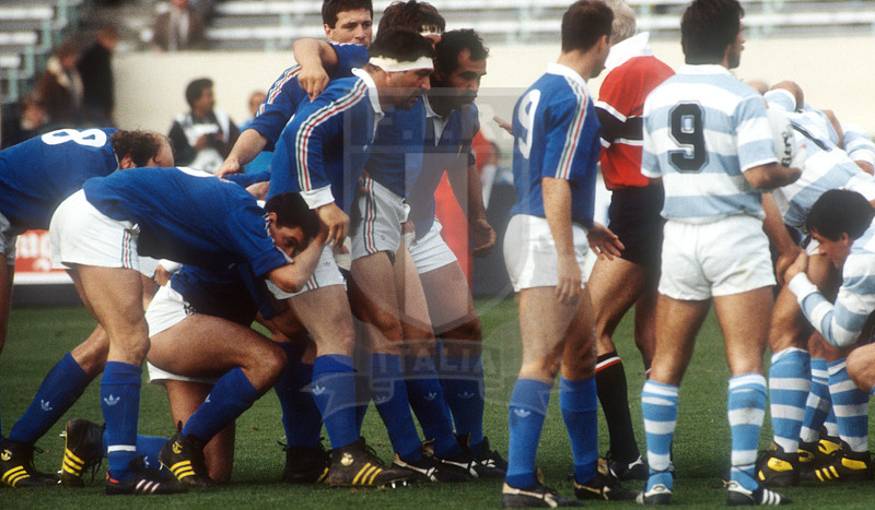 Rugby World Cup 1987, Pool 3, Christchurch, Lancaster Park 28/05/1987, Argentina v Italia, La prima linea azzurra all\