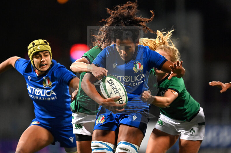 Sei Nazioni 2020 Donne, Round 4, Dublino, Donnibrook, Energia Park 24/10/2020, Irlanda Donne v Italia Donne, Giada Franco con Beatrice Rigoni in sostegno. Foto Brendan Moran/Fotosportit