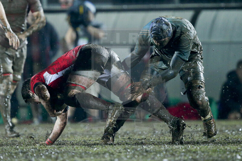 RBS 6 Nazioni U20 2013, Viterbo, Stadio Enrico Rocchi, 22-02-2013, Italia U20 v Galles U20. Michele Andreotti ferma l\