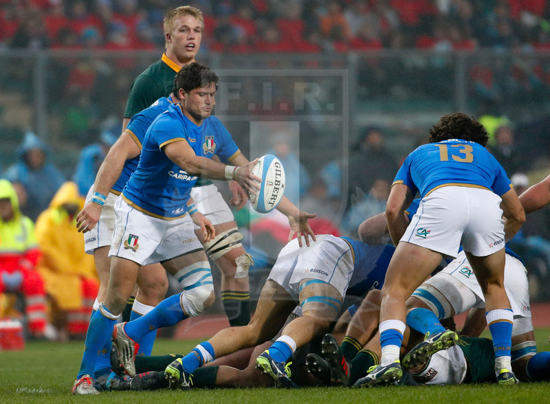 Credit Agricole Cariparma Test Match 2017, Padova, Stadio Euganeo, 25-11-2017, Italia v Sudafrica. Marcello Violi calcia dalla base. Foto: Roberto Bregani / Fotosportit