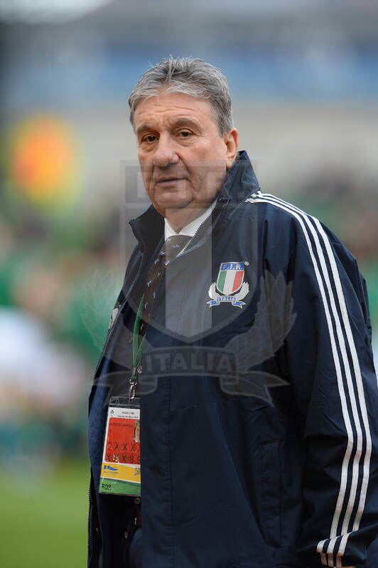 Sei Nazioni 2014, Dublino, Aviva Stadium, 08-03-2014, Irlanda v Italia, il presidente federale Alfredo Gavazzi, foto: Massimiliano Pratelli