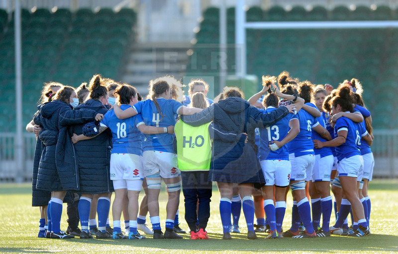 Guinness Sei Nazioni Donne 2021, Glasgow, Scoststoun Stadium 17/04/2021, Scozia Donne v Italia Donne, il cerchio delle Azzurre a fine match. Foto David Gibson/Fotosportit