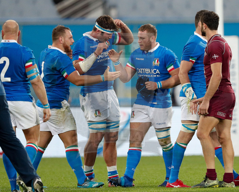 Cattolica Test Match 2018, Firenze, stadio Artemio Franchi 10/11/2018, Italia v Gorgia, festeggiamenti a fine match.