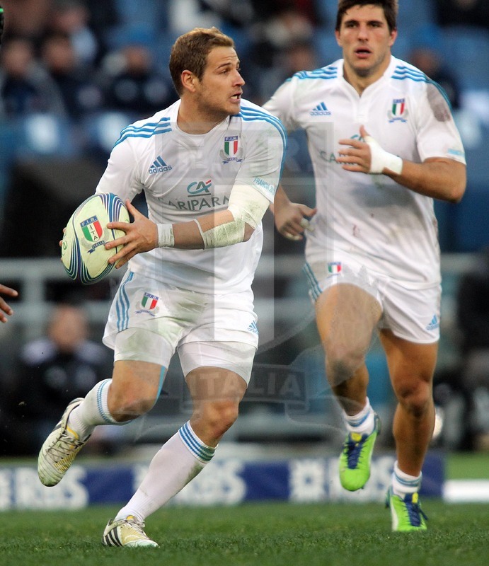 Sei Nazioni 2013, Roma, stadio Olimpico 03/02/2013, Italia v Francia, Tobias Botes con Venditti in sostegno.