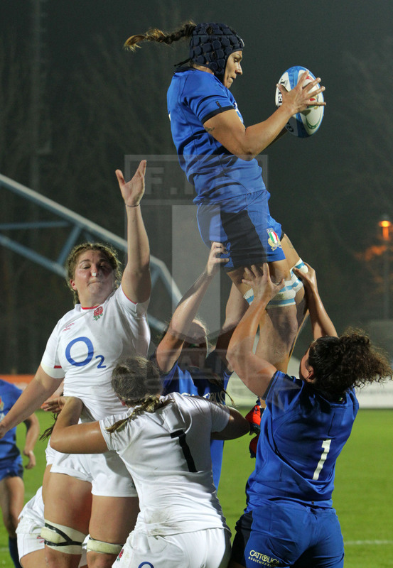 Guinness Sei Nazioni Donne 2020, Round 5, Parma, Cittadella del Rugby 01/11/2020, Italia Donne v Inghilterra Donne, Giordana Duca conquista touche. Foto Daniele Resini/Fotosportit