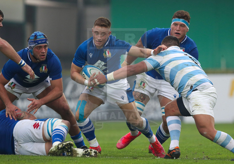 Autumn Nations Series 2021, Treviso, Stadio di Monigo, 13-11-2021, Italia vs Argentina. Stephen Varney contro Thomas Gallo. Foto: Roberto Bregani/Fotosportit