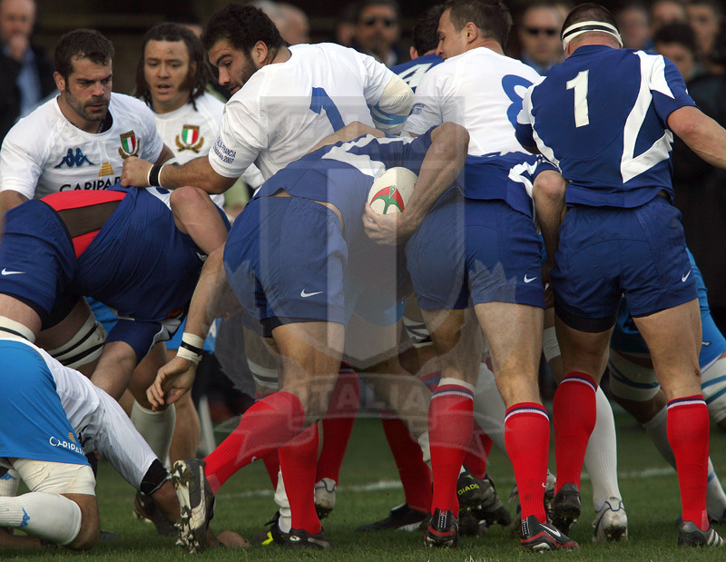 Sei Nazioni 2007, Roma, stadio Flaminio 03/02/2007, Italia v Francia, drive francese. Foto Daniele Resini/Fotosportit