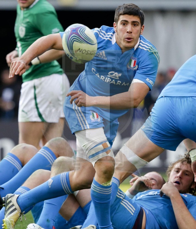 RBS 6 Nazioni 2013, Roma, Stadio Olimpico, 16-03-2013, Italia v Irlanda. Edoado Gori apre dalla ruck