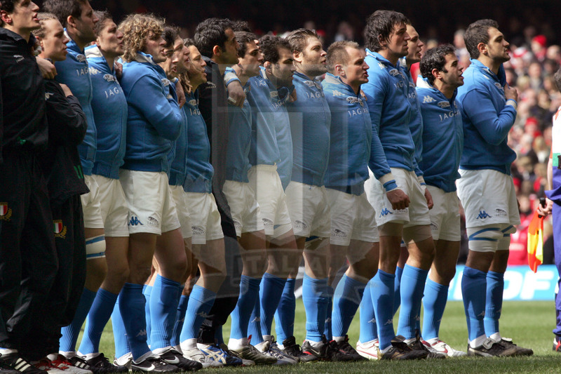 Rbs Sei Nazioni 2006, Round 3, Cardiff, Millennium Stadium 11/03/2006, Galle v Italia, gli Azzurri all\