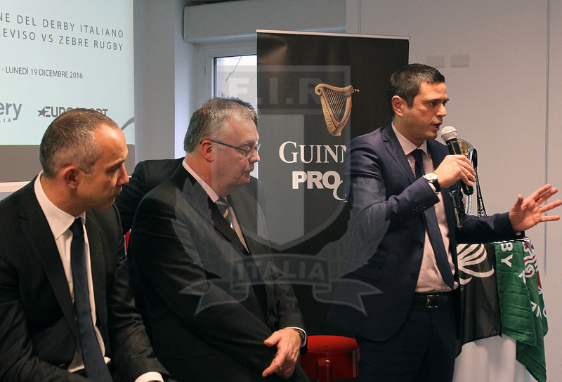 Milano, 19/12/2016, presentazione del derby fra Zebre e Benetton Treviso, l\