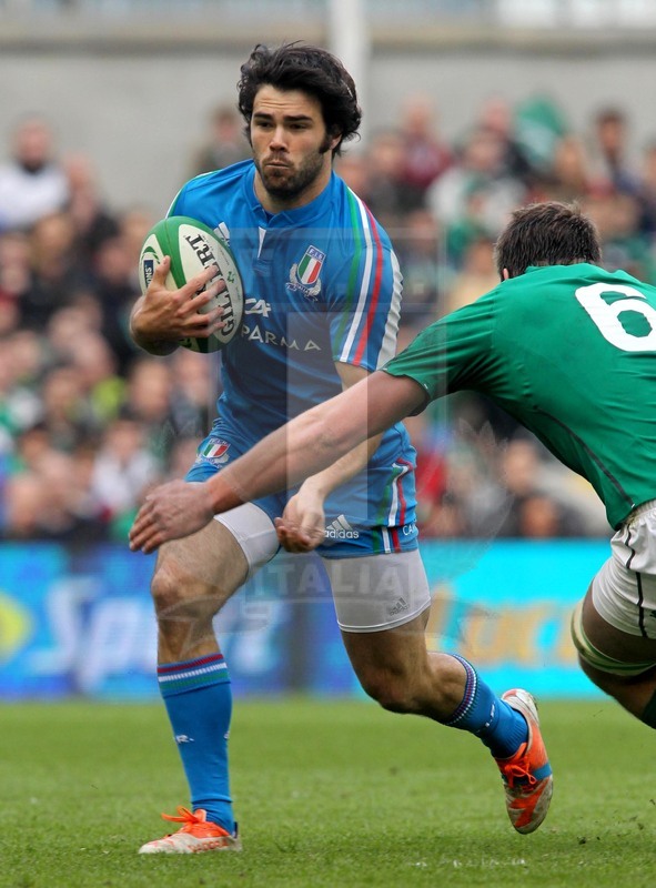 Rbs Sei Nazioni 2014, Dublino, Aviva Stadium, 08/03/2014, Irlanda v Italia, Luke McLean. Foto Daniele Resini/Fotosportit