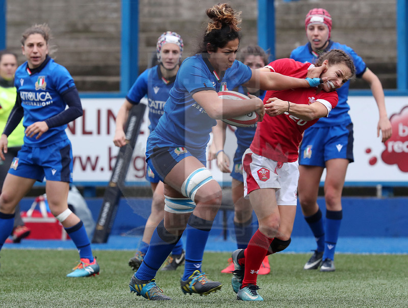 Guinness Sei Nazioni Donne 2020, Cardiff, Arms Park 02/02/2020 Galles Donne v Italia Donne, "frontino" di Sara Tounesi. Foto Daniele Resini/Fotosportit