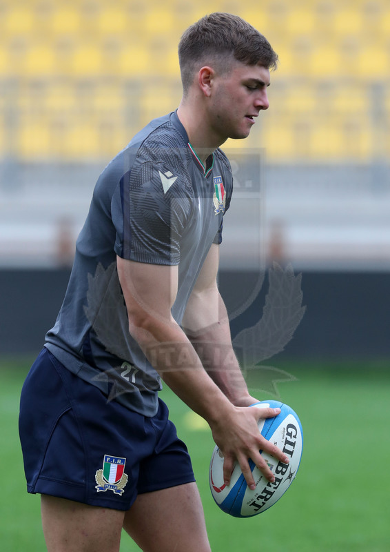 Autumn Nations Series 2021, Parma, Itallia v Uruguay, stadio Lanfranchi, team run della Nazionale Maggiore, Leonardo Marin. Foto Daniele Resinii/Fotosportit