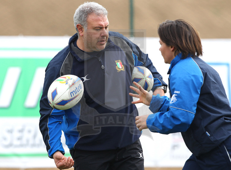 Rbs Sei Nazioni Donne 2012, Rovato, stadio Pagani 17/03/2012, Italia Donne v Scozia Donne, warm up, Andrea Di Giandomenico, allenatore dell\