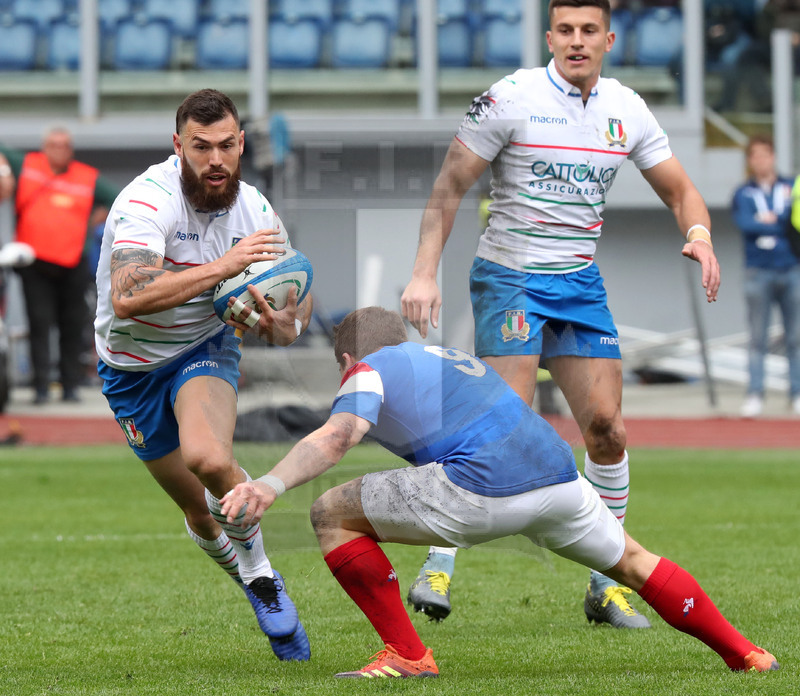 Guinness Sei Nazioni 2019, Round 5, Roma, stadio Olimpico 16/03/2019, Italia v Francia, Jayden Hayward. Foto Daniele Resini/Fotosportit