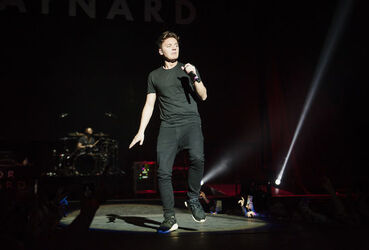 Singer Conor Maynard performs on stage in Glasgow.