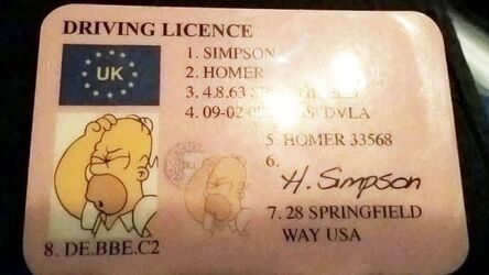 D oh Driver caught with Homer Simpson licence in Milton Keynes.