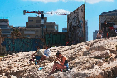 Gal Gadot seen relaxing on Dolphinarium Beach