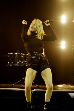 Singer Ellie Goulding performs on stage at the SEE Hydro