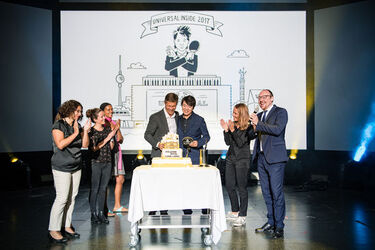 Global stars attend Universal Music Inside event at Mercedes Benz Arena Berlin including Bill Murray Jared Leto Shania Twain and more..