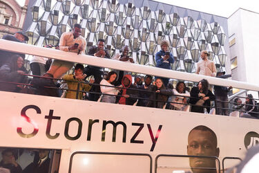 Stormzy shuts down London on double decker bus