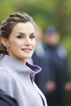 Queen Letizia wears Carolina Herrera ensemble to the National assembly at the Palacio De Sao Bento during the 3rd day of her official visit to Portugal