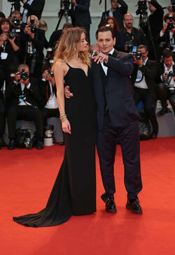Actor Johnny Depp and actress Amber Heard at the 72nd Venice Film Festival