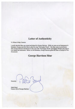 George Harrison Sitar from 1965 the Year the Beatles Recorded Norwegian Wood to be Auctioned