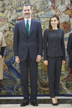 Spanish Royals Attend Audiences at Zarzuela Palace Madrid Spain