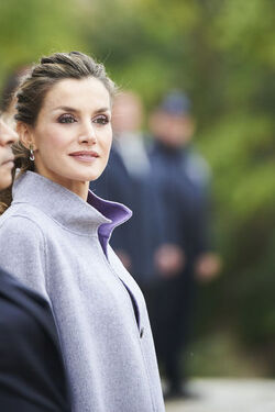 Queen Letizia wears Carolina Herrera ensemble to the National assembly at the Palacio De Sao Bento during the 3rd day of her official visit to Portugal