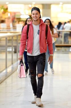 Love Island Heartthrob Chris Hughes Visits The Beach at Brent Cross London