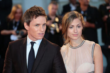 Actor Eddie Redmayne and publicist Hanna Bagshawe at the 72nd Venice Film Festival