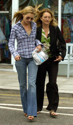 Kate Moss and her mother shopping in London.