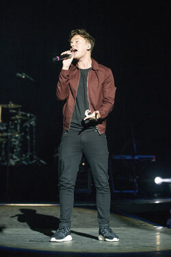 Singer Conor Maynard performs on stage in Glasgow.