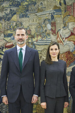 Spanish Royals Attend Audiences at Zarzuela Palace Madrid Spain